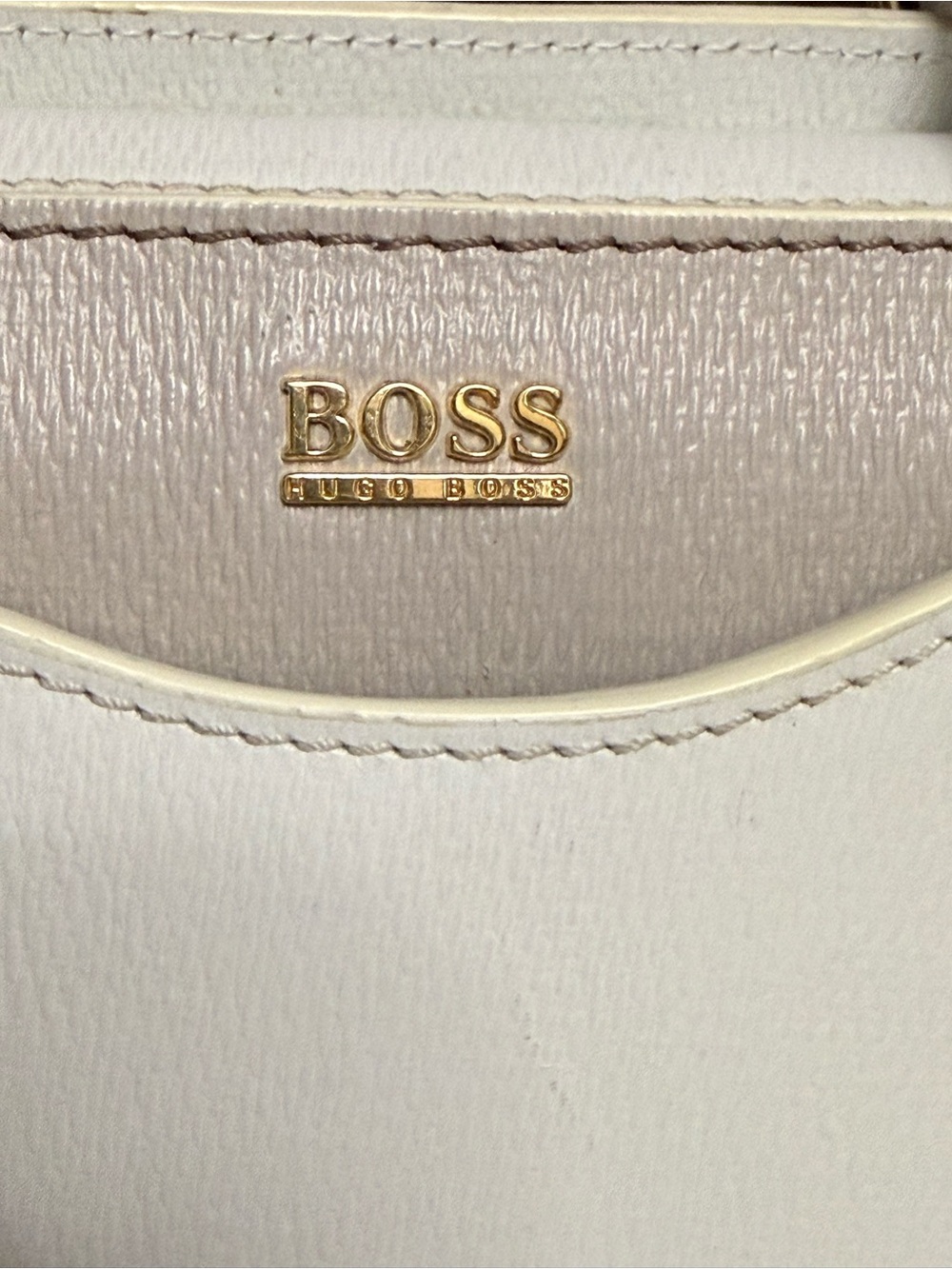 BOSS Hugo Boss Grained Leather Colorblock "Winged" Satchel Crossbody - Picture 2 of 8
